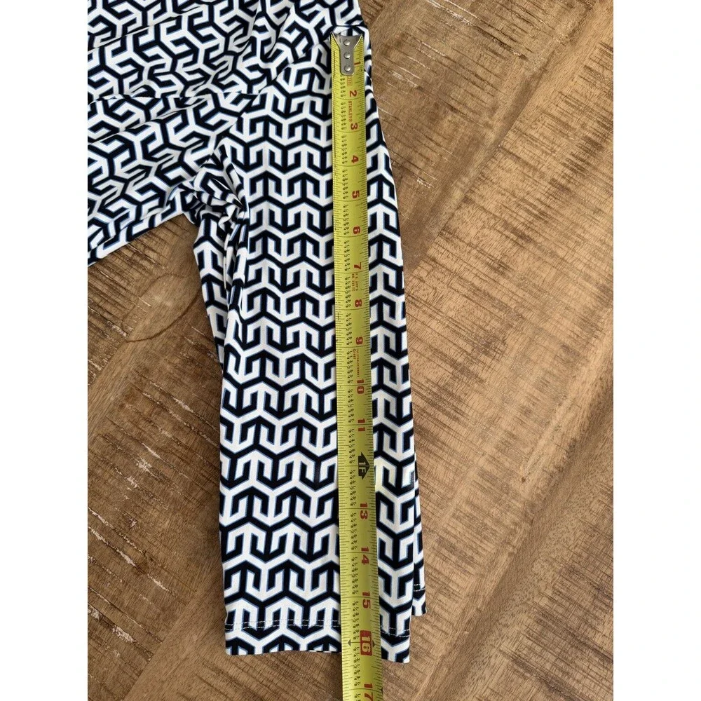 J. McLaughlin Dress‎ Catalina Cloth 3/4 Sleeve Blue/ White Geometric Dress XS - Picture 10 of 11